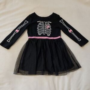 Cat & Jack Skeleton Dress with Pink Accents, 2T